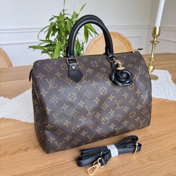 ✅AUTHENTIC✅Bundle LOUIS VUITTON SPEEDY 30+STRAP, keychain - Picture 3 of 13